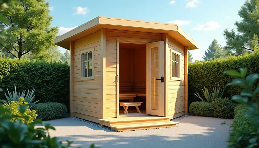 Die perfekte Lösung: Außensauna Eckeinstieg für platzsparenden Komfort